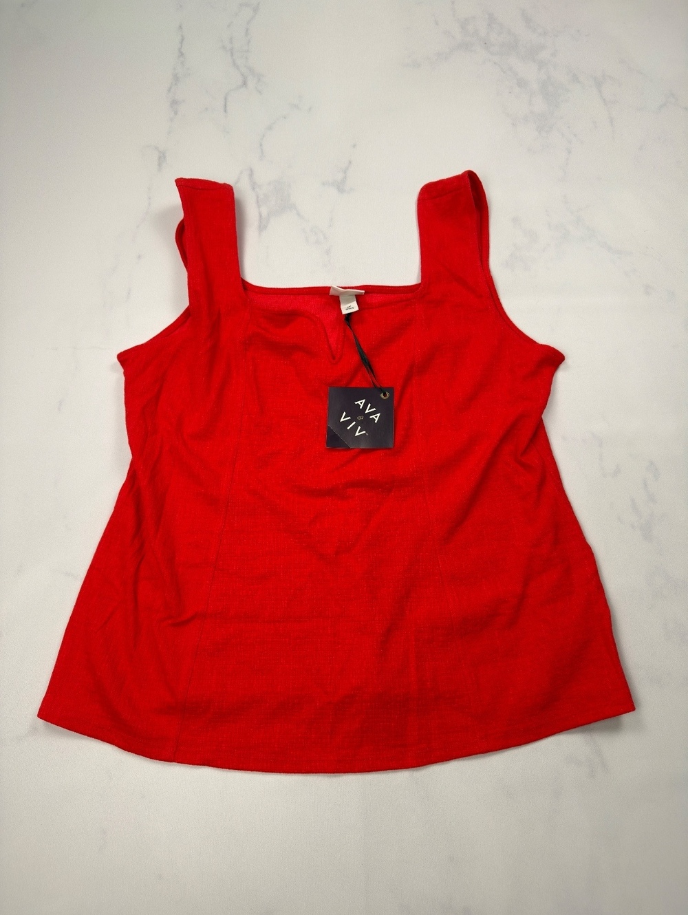 Ava & Viv Tank Top Red Scoop Neck Sleeveless - Womens 2X NWT